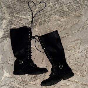 Mossimo Stylish Black Lace-Up Boots for Women
